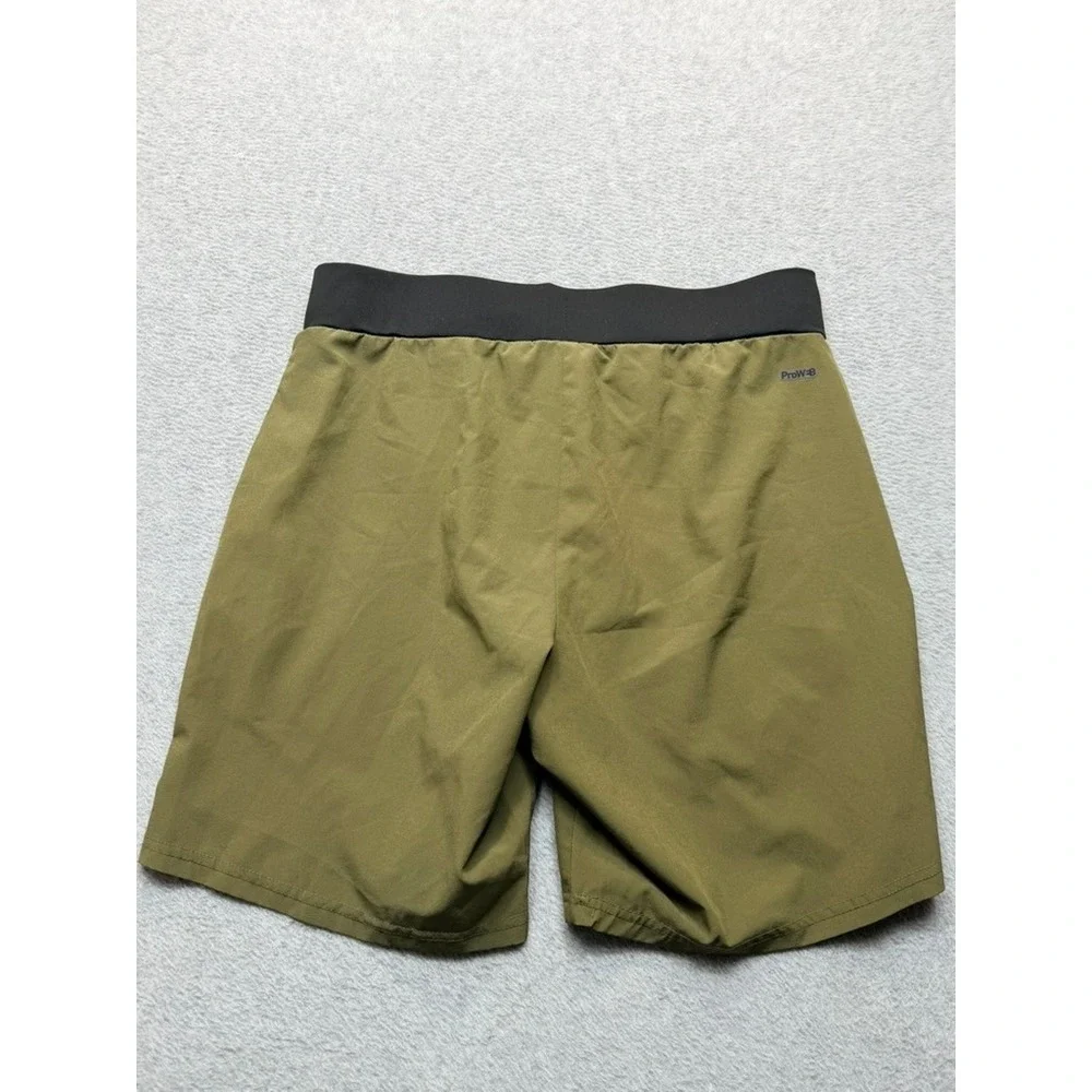 Spyder Mens Olive Green Athletic Training Shorts Reflective Zippers M